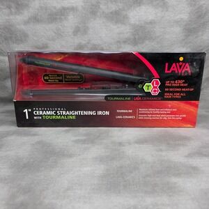 Lava Tech 1" Professional Straightening Iron Tourmaline & Lava Ceramics # LT 514